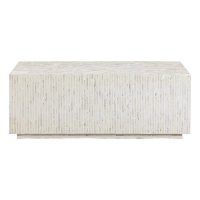 Cream Earl Cream Mother of Pearl Coffee Table For Sale - Image 8 of 8