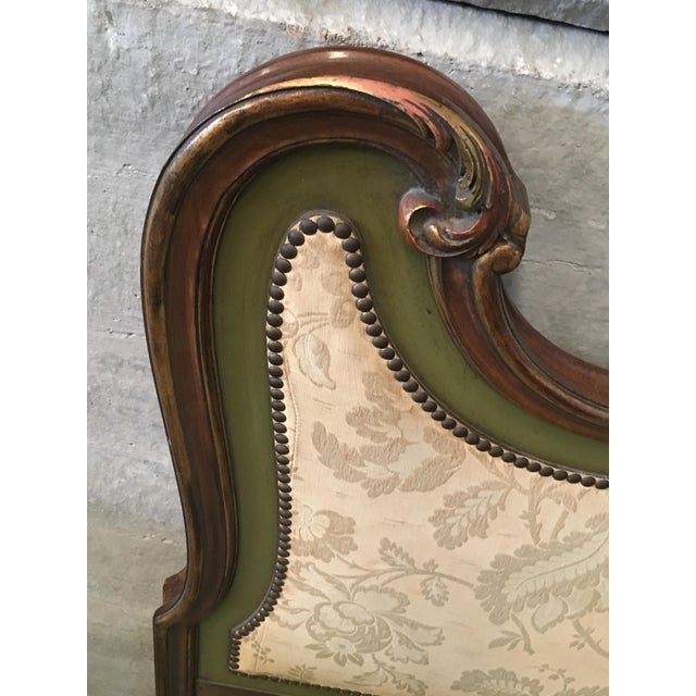 Early 20th Century 20th Century Italian Baroque Style Carved and Gilded Wood with Fabric Headboard For Sale - Image 5 of 6