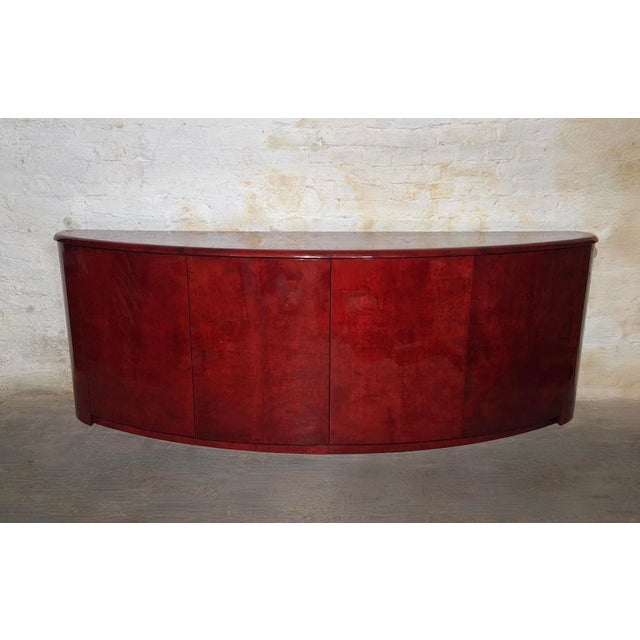 Italian Convex Sideboard in Lacquered Parchment by Aldo Tura For Sale - Image 17 of 17