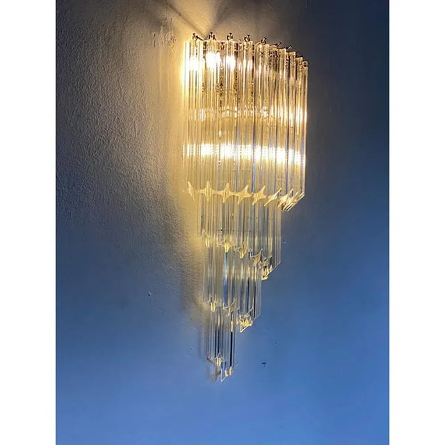 Venetian Quadriedro Twist Murano Glass Wall Sconces by Simoeng, Set of 2 For Sale - Image 6 of 9