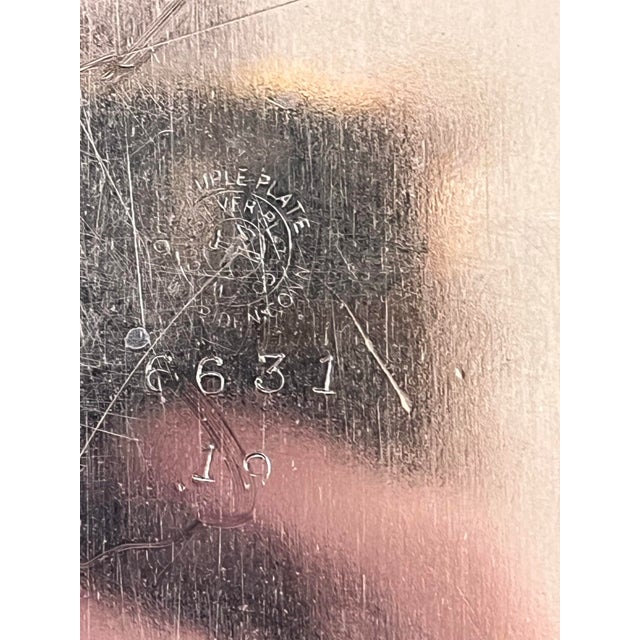 Wilcox Silver Plate Co. Antique Wilcox Silver Plated Tray/Platter, Freshly Polished For Sale - Image 4 of 5