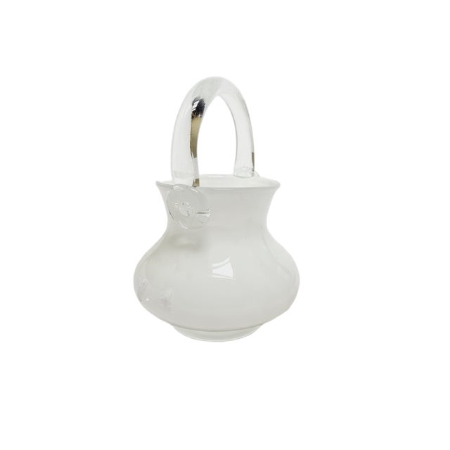 Mid-Century Modern Glass Basket from HSG Tarnowiec, Poland, 1970s For Sale - Image 3 of 7