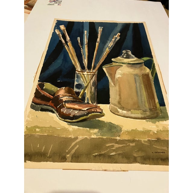 Original 12 x 18 painting done on slightly larger paper signed bottom right unframed