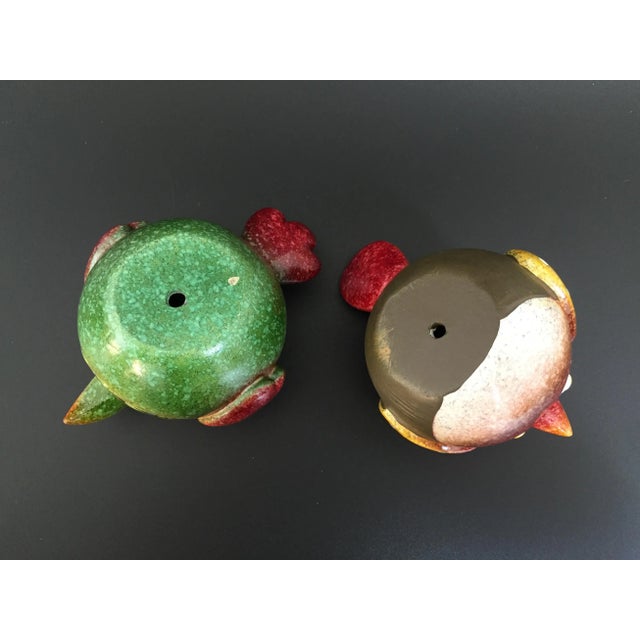 Red Vintage Studio Art Pottery Whimsical Lovebirds Sculpture - a Pair For Sale - Image 8 of 12