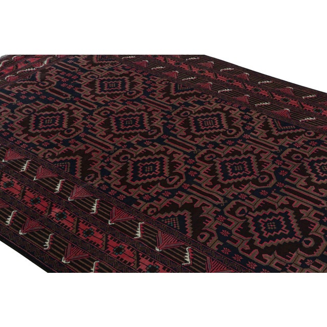 Rug & Kilim’s Contemporary Baluch Rug in Red and Blue Patterns For Sale In New York - Image 6 of 7