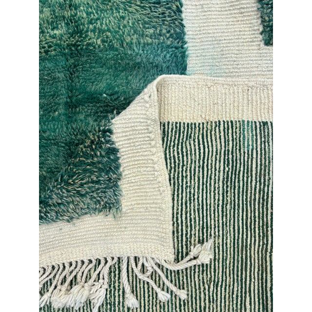 Vintage Green Beni Mrirt Grid Pattern Rug, 2010s For Sale - Image 9 of 11