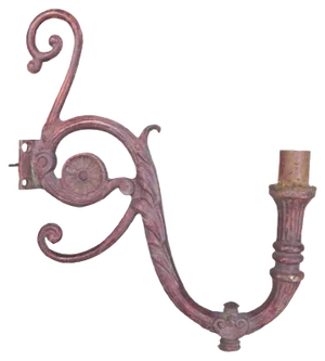 Cast Iron Gründerzeit Era Wall Candle Holder, 1900s