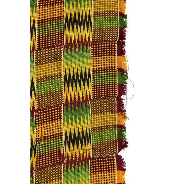 Tribal Late 20th Century Handwoven African Kente Textile For Sale - Image 3 of 4