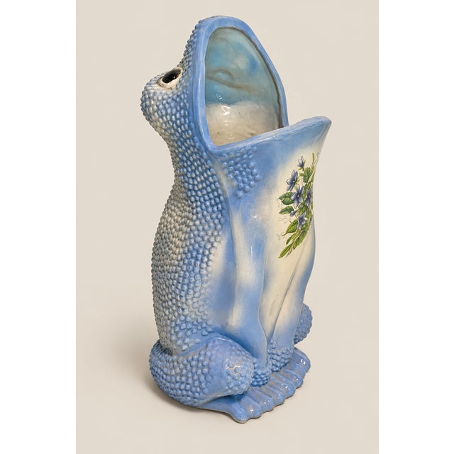Mid-Century Modern 20th C. MCM Gump's Italian Porcelain Umbrella Holder Floral Motif Decorative Stand For Sale - Image 3 of 8