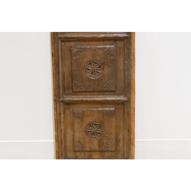 Ancient Door W/ Flower Carved Design For Sale In Los Angeles - Image 6 of 8