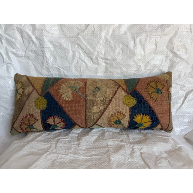This exceptional antique pillow is fashioned from a 17th-century Italian Florentine wool and silk textile, distinguished...