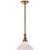 Boston Pendant in Hand-Rubbed Antique Brass with White Glass Slant Shade Designer: Chapman & Myers Min. Custom Height: 14"...