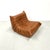 Animal Skin Togo Lounge Chair in Dark Cognac Leather attributed to Michel Ducaroy for Ligne Roset For Sale - Image 7 of 13