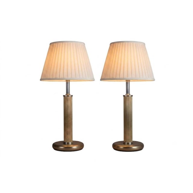 Mid-Century Modernist Sculptural Metal Bedside Table Lamps, 1950s, Set of 2 For Sale - Image 14 of 14