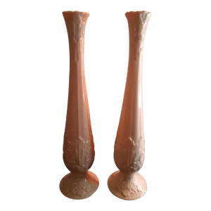 Vintage Lenox Beige Porcelain Tall Vases- Set of 3