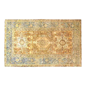 Antique Persian Heriz Karaja Oriental Rug, Small Size, W/ Multiple Medallions