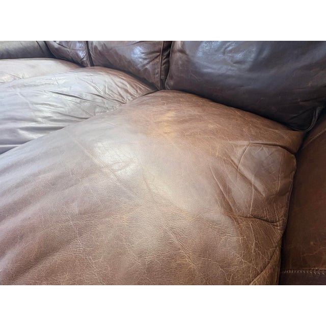 Rh Original Lancaster Leather 3-Cushion Sofa – 8' | Luxe Depth | Italian Brompton | Cocoa For Sale - Image 12 of 18