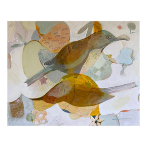 “Thrashers and Flowers” a Fun Bird Painting by LWren Walraven
