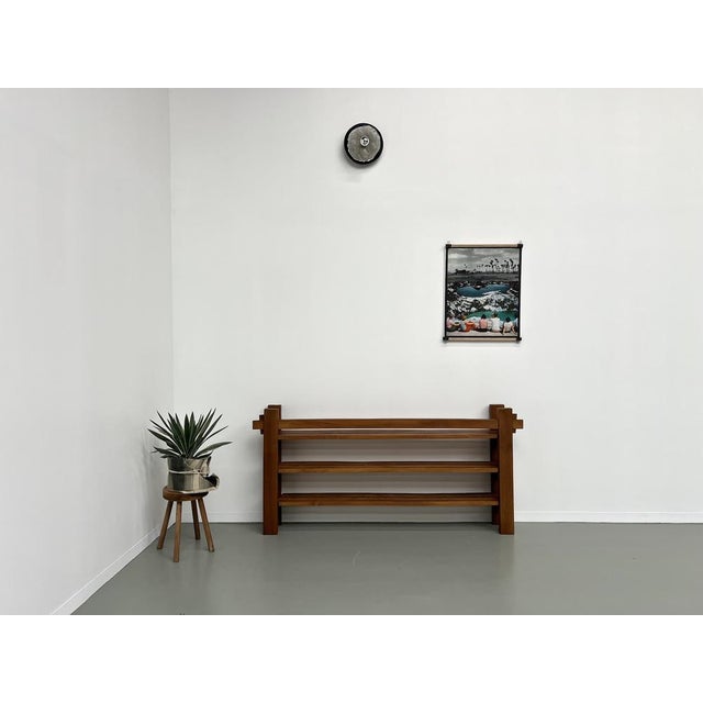 Modern Wall Shelf in Elm, 1970s For Sale - Image 4 of 18