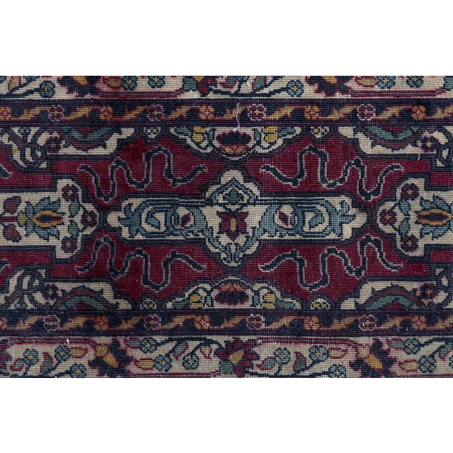 Textile Fine Antique Persian Kirman Botanic Handmade Wool Carpet For Sale - Image 7 of 10