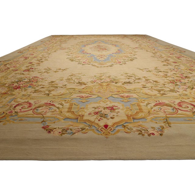 Rococo Vintage Chinese Aubusson Rug, 14'06 X 25'11 For Sale - Image 3 of 10