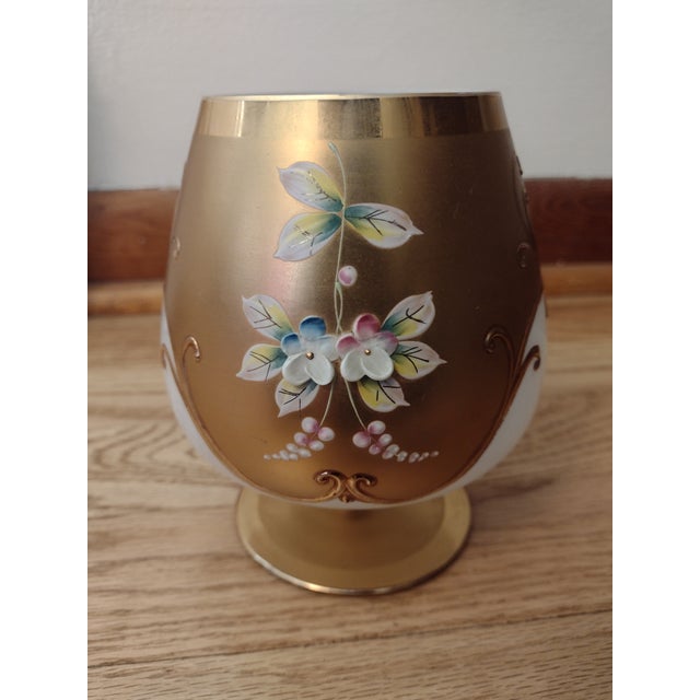 Mid 20th Century Mid 20th Century Bohemian Glass Chalice Cup For Sale - Image 5 of 12