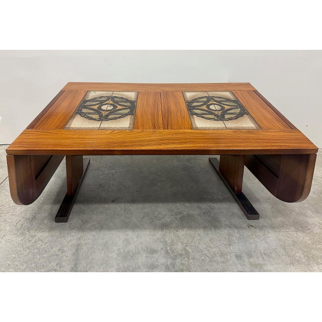 Poul H. Poulsen Gangsø Møbler Danish Tile-Top Dining Table in Teak, Signed For Sale - Image 4 of 6