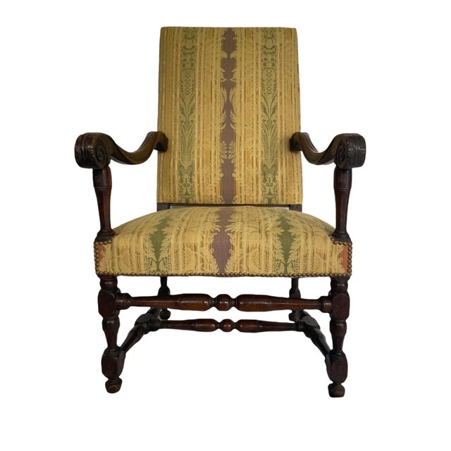 17th Century 17th Century Antique French Wooden Armchair For Sale - Image 5 of 5