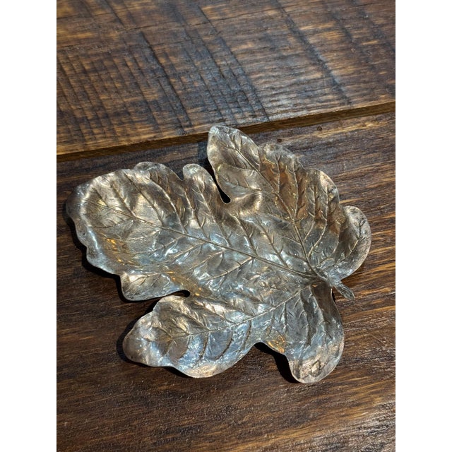 Early 20th Century Vintage Sterling Silver Poplar Leaf Dish- R. Blackinton & Co. For Sale - Image 5 of 8