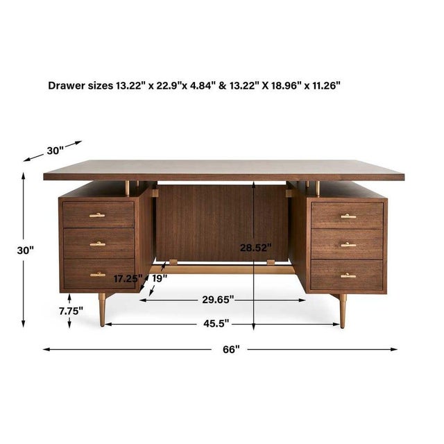 Mid-Century Modern New Executive Desk For Sale - Image 3 of 8