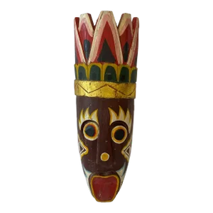 Large Hand-Carved & Painted Wooden Tribal Mask