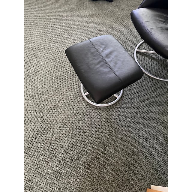Ikea Vintage 1999 Ikea "Malung" Leather Lounge Chair and Ottoman For Sale - Image 4 of 4