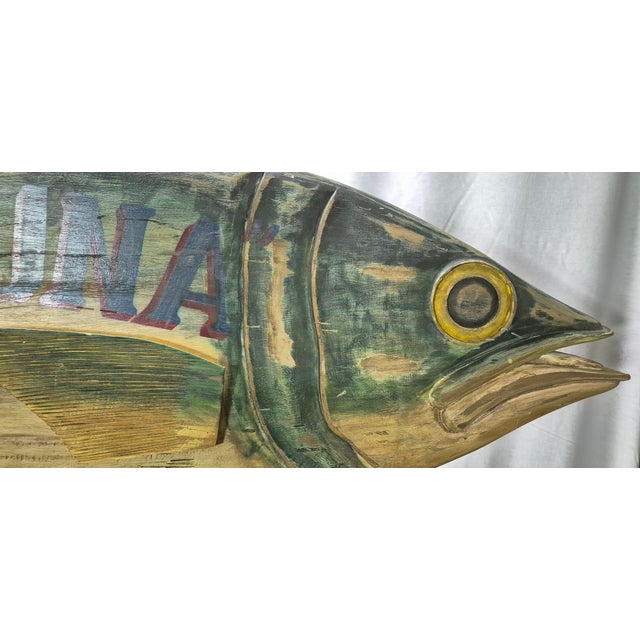 Brown "The Big Tuna" Six Foot Carved Trade Sign For Sale - Image 8 of 12