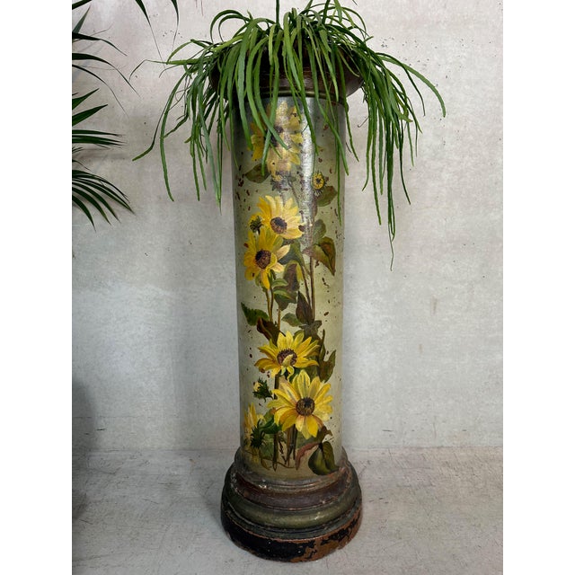 Antique French painted column in stoneware. Stoneware (also known as grés) is a type of ceramic produced when clay is...