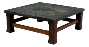 1960s Coffee Table Made of Oak and Norwegian Sell Pillarguri Slate