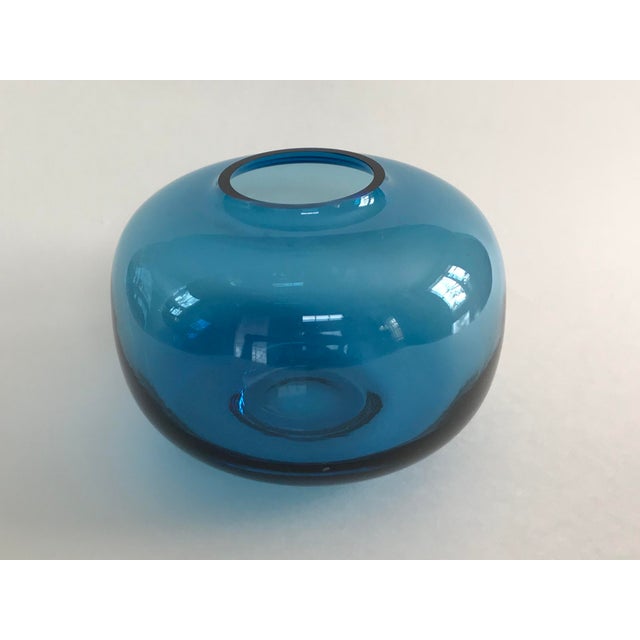 Modern Blue Glass Vase Chairish