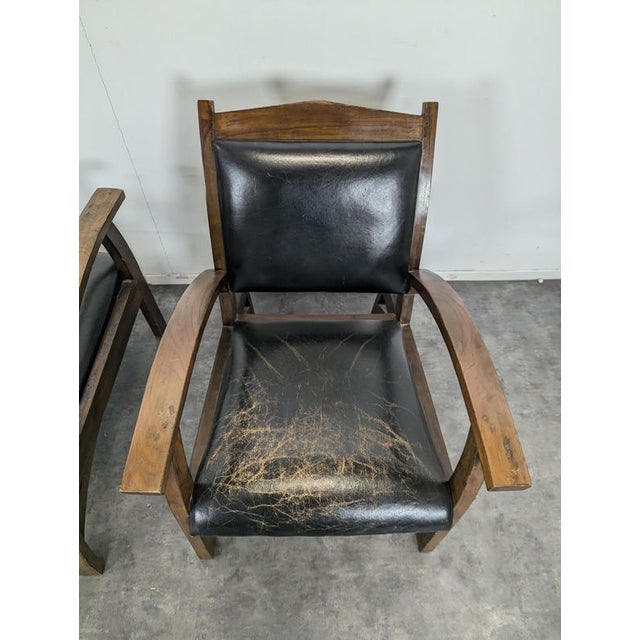 Leather Lounge Chairs, Set of 2 For Sale - Image 5 of 7