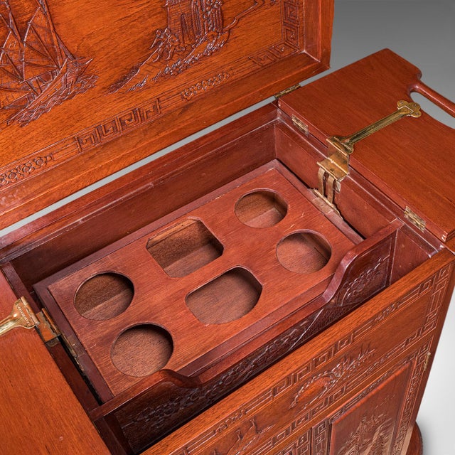 Vintage Cocktail Cabinet, Hong Kong, Counterweighted Dry Bar, Mid Century, 1960 For Sale - Image 10 of 12