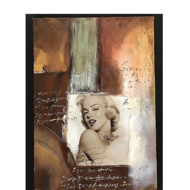 Postmodern 1990s Post-Modern Marylin Monroe Mixed Media Painting For Sale - Image 3 of 6