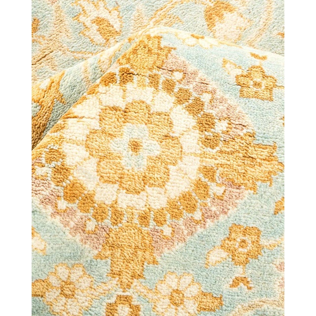 Textile Vintage Traditional Hand Knotted Wool Area Rug, Blue - 5'10" X 9'3" For Sale - Image 7 of 9