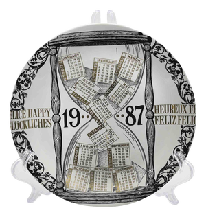 Vintage Happy Calendario Plate by Piero Fornasetti, Italy, 1987
