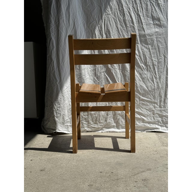 Vintage Brown Pine Chair For Sale - Image 14 of 18
