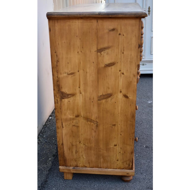 Pine Chest of Five Drawers For Sale - Image 4 of 12