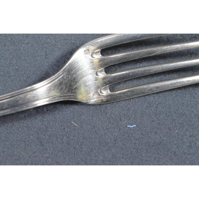 Silver 1920s Christofle Boréal Art Deco Silver-Plated Flatware Set by Luc Lanel - 37 Pieces with Case For Sale - Image 8 of 17