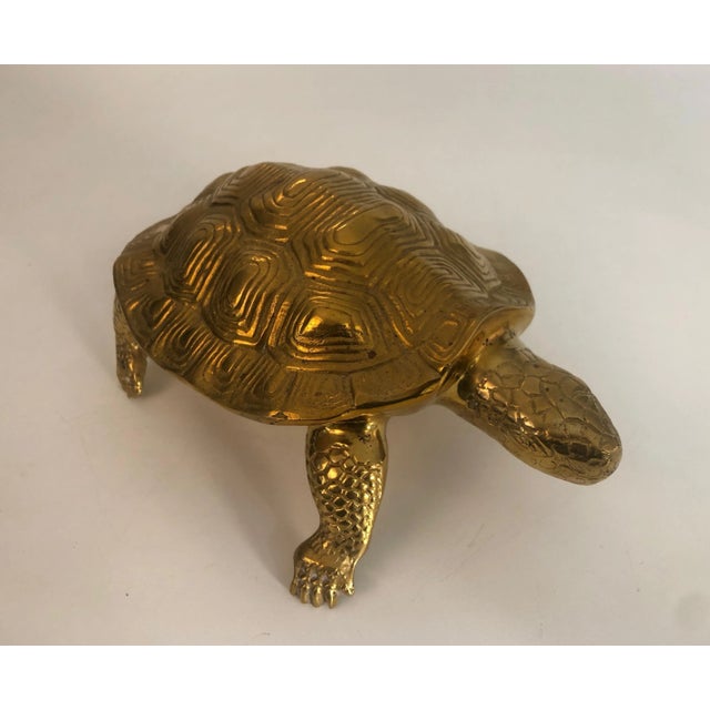 Metal Circa 1970 Turtle Brass Sculpture, French For Sale - Image 7 of 13