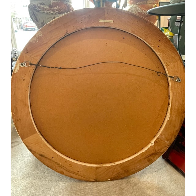Italian Carved Round Florentine Lemon & Laurel Wood Mirror For Sale - Image 15 of 15