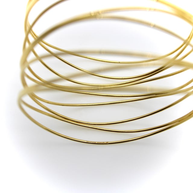 1990s 18k Gold Tiffany & Co. Elsa Peretti Nine-Row Wave Bracelet For Sale - Image 9 of 11