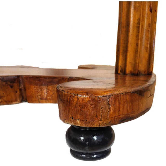 19th C Austrian / German Carved Column Biedermeier Oval Library Desk For Sale - Image 18 of 18