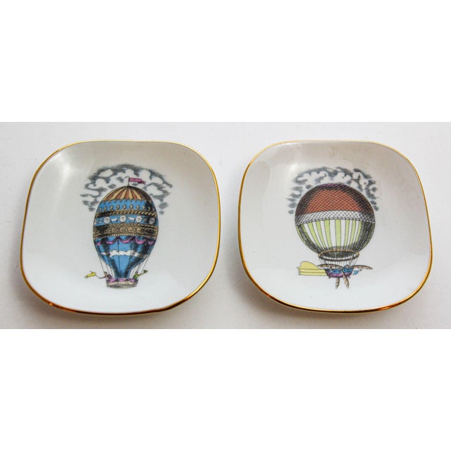 White Richard Ginori Porcelain Collectible Dishes Alitalia Airlines Hot Air Balloon For Sale - Image 8 of 9