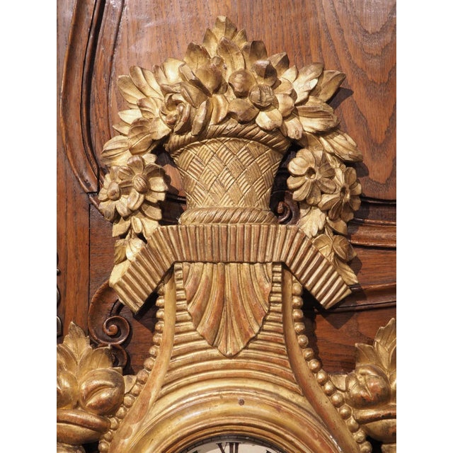 Wood 19th Century Louis XVI Style Giltwood Barometer and Cartel Set, Circa 1875 For Sale - Image 7 of 12